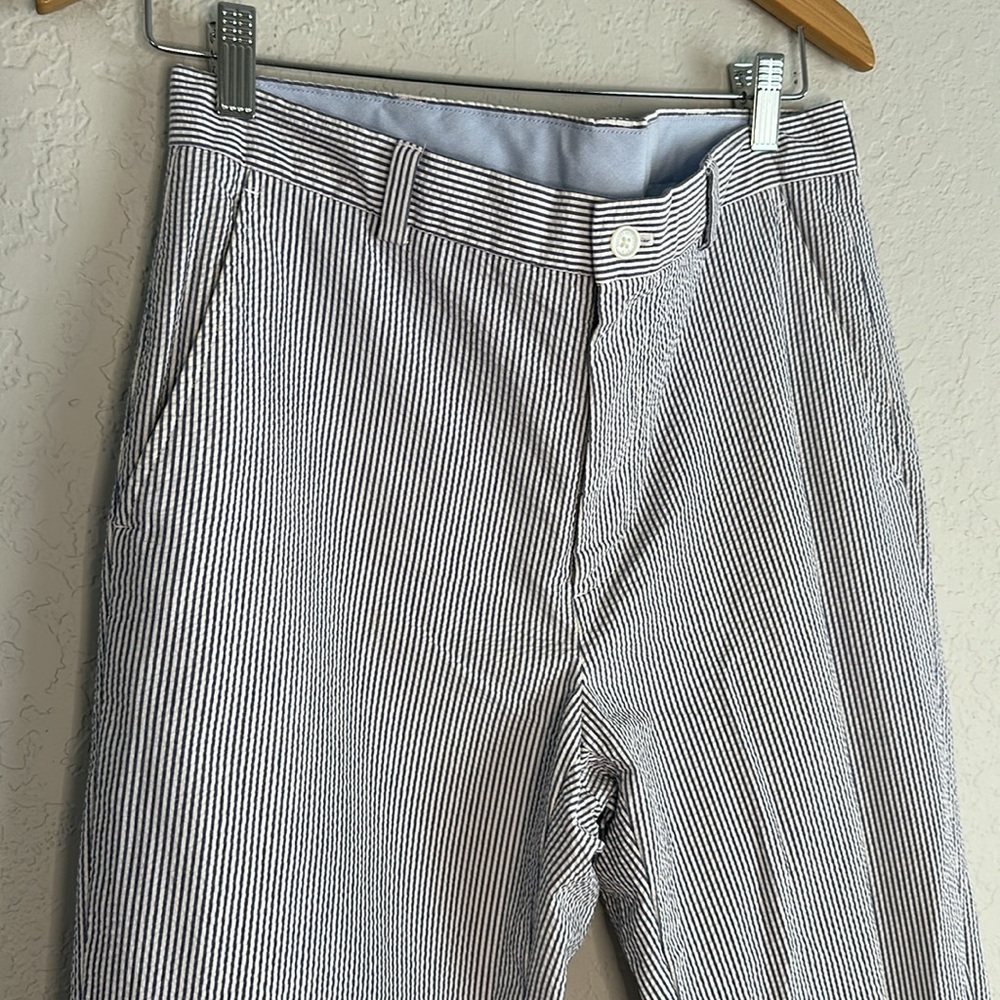 NEW Brooks Brothers 346 Blue Seersucker Mens Pants Summer Cotton Preppy Wedding - Picture 2 of 7